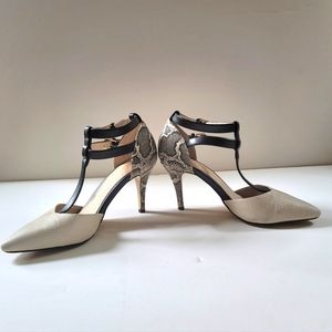 Aldo SnakeSkin Two Tone Heels